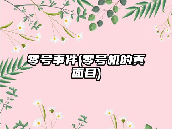 零号事件(零号机的真面目)