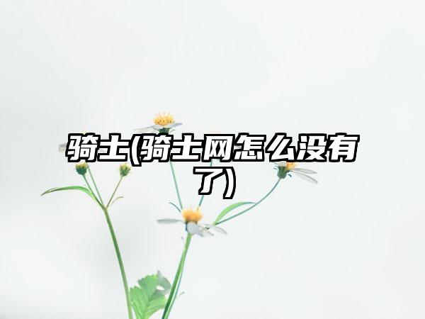 骑士(骑士网怎么没有了)