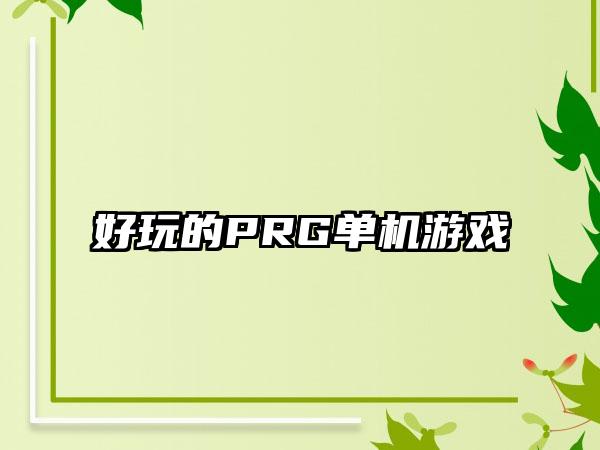好玩的PRG单机游戏