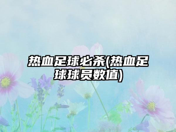 热血足球必杀(热血足球球员数值)