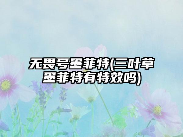 无畏号墨菲特(三叶草墨菲特有特效吗)