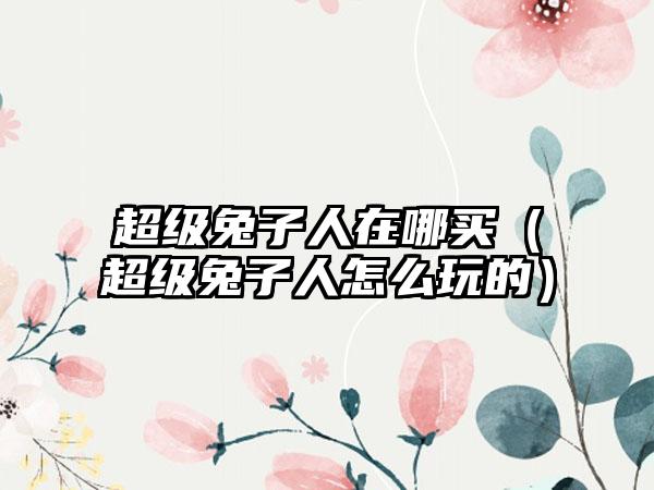 超级兔子人在哪买（超级兔子人怎么玩的）