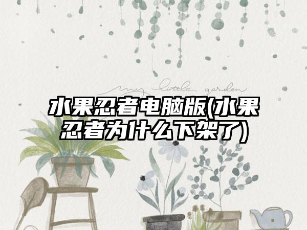 水果忍者电脑版(水果忍者为什么下架了)