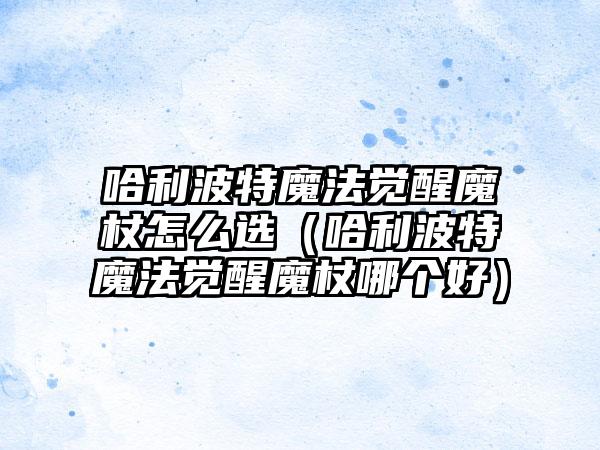哈利波特魔法觉醒魔杖怎么选（哈利波特魔法觉醒魔杖哪个好）