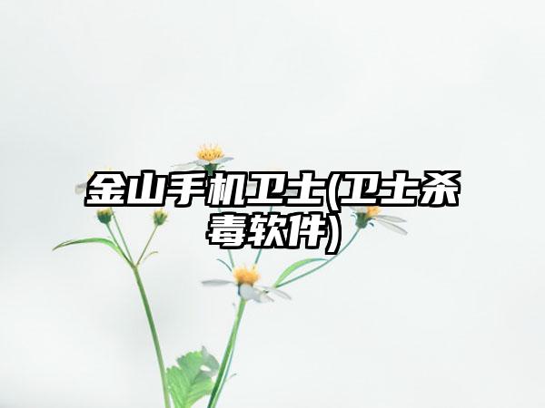 金山手机卫士(卫士杀毒软件)