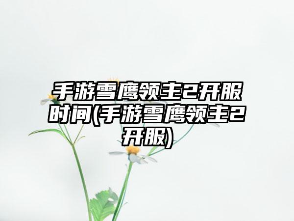 手游雪鹰领主2开服时间(手游雪鹰领主2开服)