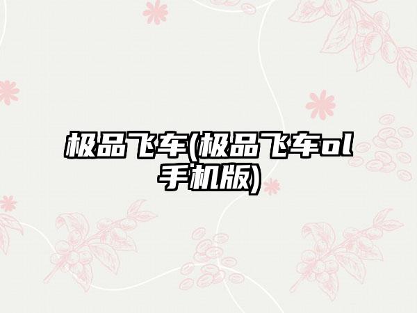 极品飞车(极品飞车ol手机版)