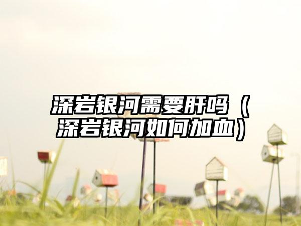 深岩银河需要肝吗（深岩银河如何加血）