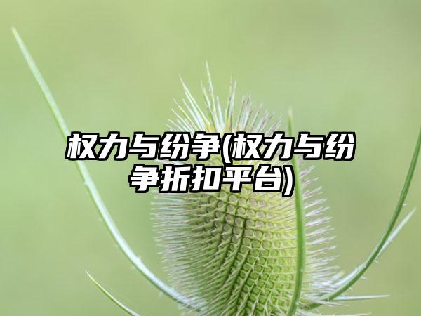权力与纷争(权力与纷争折扣平台)
