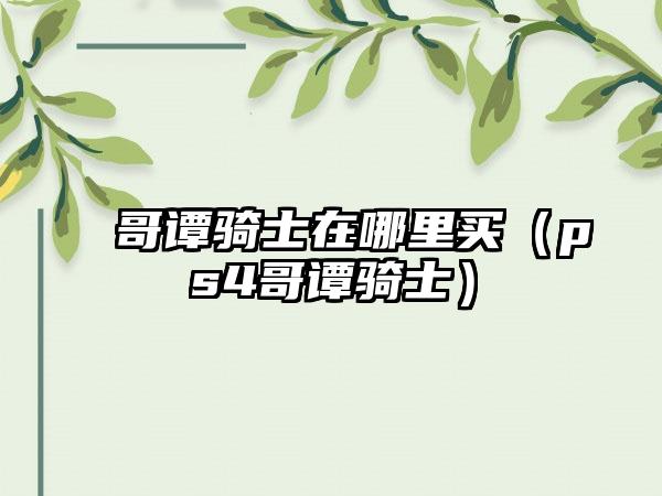 哥谭骑士在哪里买（ps4哥谭骑士）