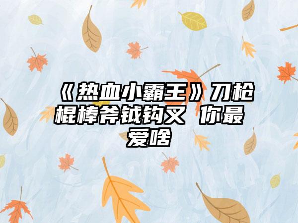 《热血小霸王》刀枪棍棒斧钺钩叉 你最爱啥