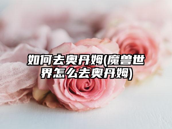 如何去奥丹姆(魔兽世界怎么去奥丹姆)