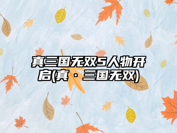 真三国无双5人物开启(真·三国无双)