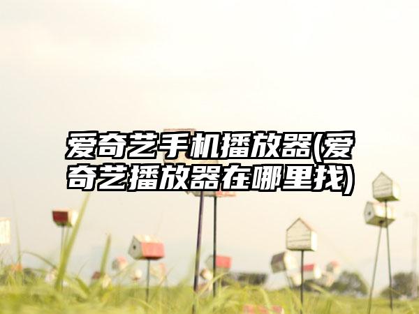 爱奇艺手机播放器(爱奇艺播放器在哪里找)