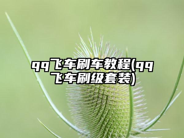 qq飞车刷车教程(qq飞车刷级套装)