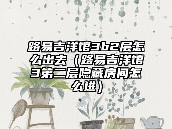 路易吉洋馆3b2层怎么出去（路易吉洋馆3第二层隐藏房间怎么进）
