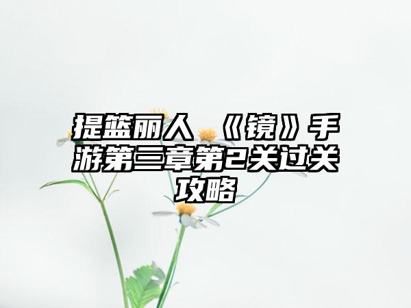 提篮丽人 《镜》手游第三章第2关过关攻略