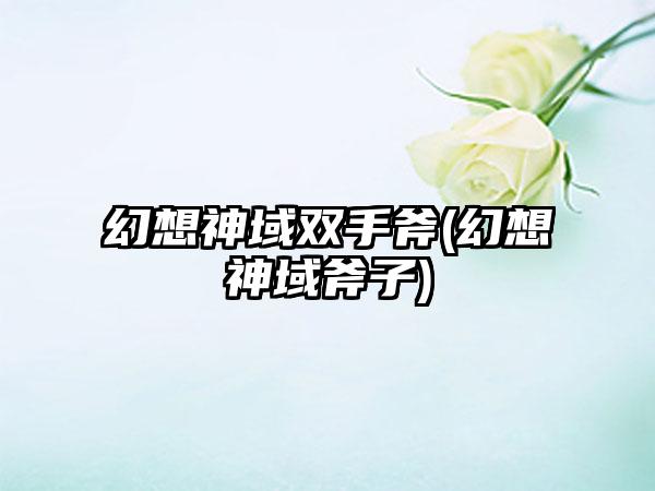 幻想神域双手斧(幻想神域斧子)