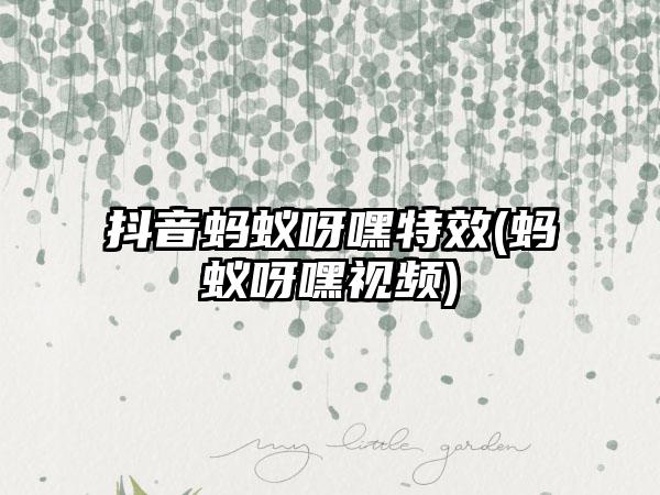 抖音蚂蚁呀嘿特效(蚂蚁呀嘿视频)