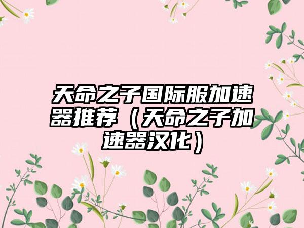 天命之子国际服加速器推荐（天命之子加速器汉化）