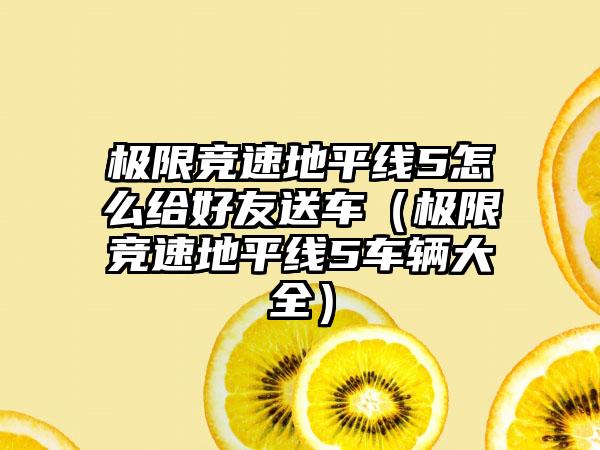 极限竞速地平线5怎么给好友送车（极限竞速地平线5车辆大全）