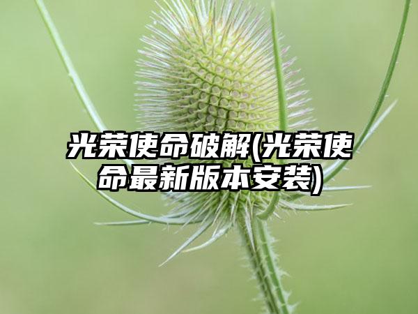 光荣使命破解(光荣使命最新版本安装)