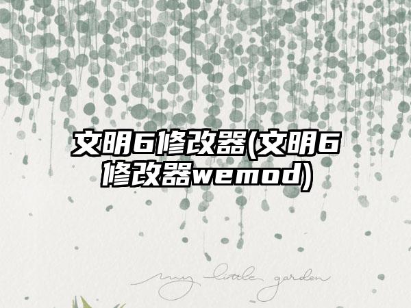 文明6修改器(文明6修改器wemod)
