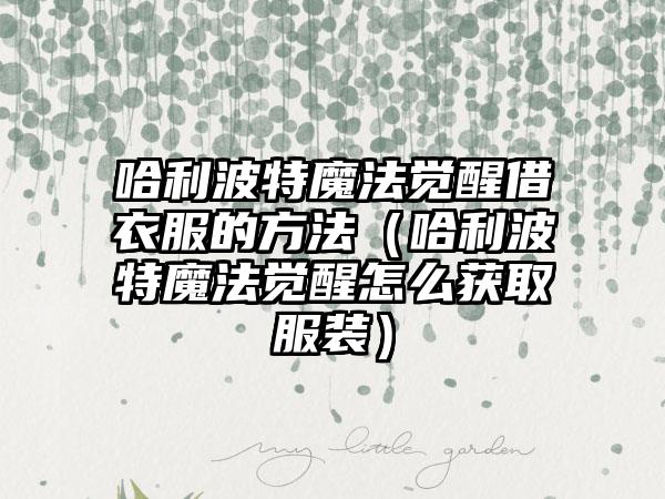 哈利波特魔法觉醒借衣服的方法（哈利波特魔法觉醒怎么获取服装）