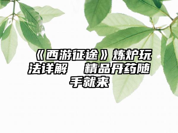 《西游征途》炼炉玩法详解 精品丹药随手就来