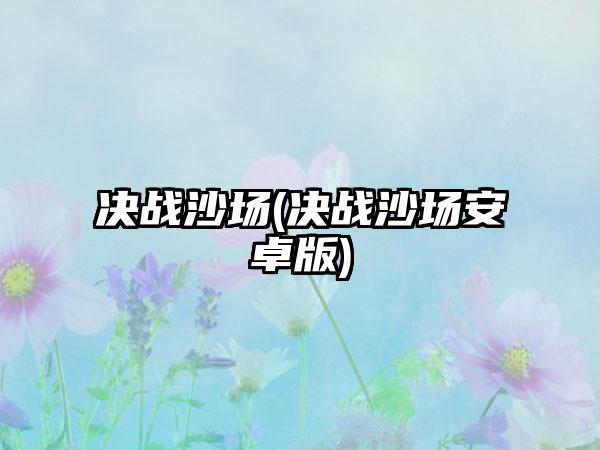 决战沙场(决战沙场安卓版)