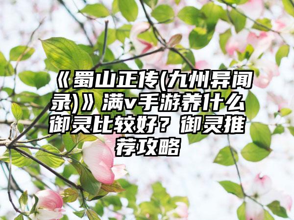 《蜀山正传(九州异闻录)》满v手游养什么御灵比较好？御灵推荐攻略