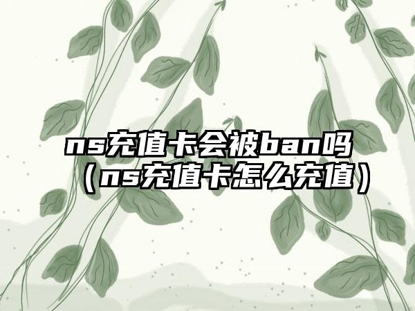 ns充值卡会被ban吗（ns充值卡怎么充值）