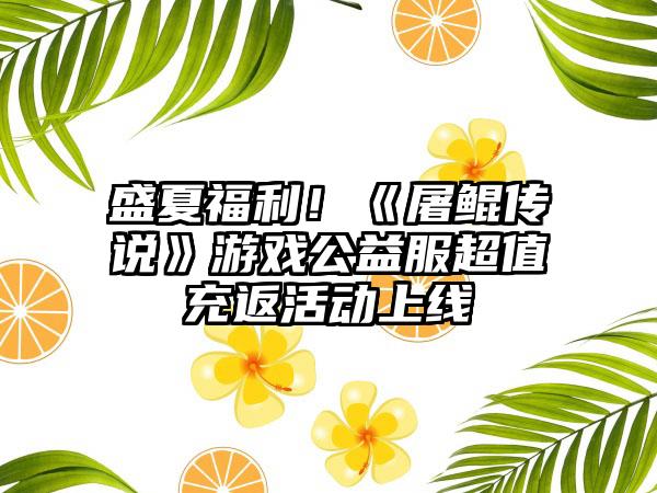 盛夏福利！《屠鲲传说》游戏公益服超值充返活动上线
