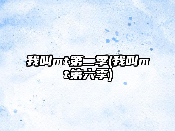 我叫mt第二季(我叫mt第六季)