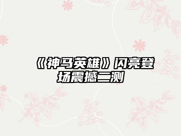 《神马英雄》闪亮登场震撼二测