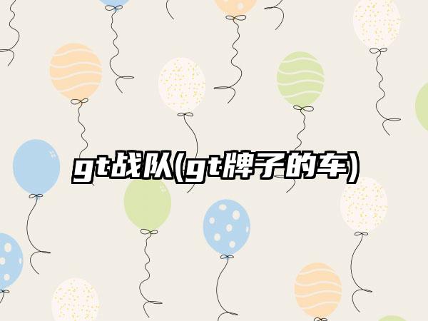 gt战队(gt牌子的车)
