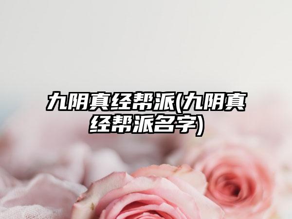 九阴真经帮派(九阴真经帮派名字)