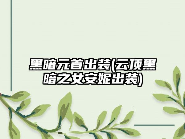 黑暗元首出装(云顶黑暗之女安妮出装)