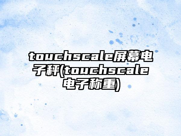 touchscale屏幕电子秤(touchscale电子称重)