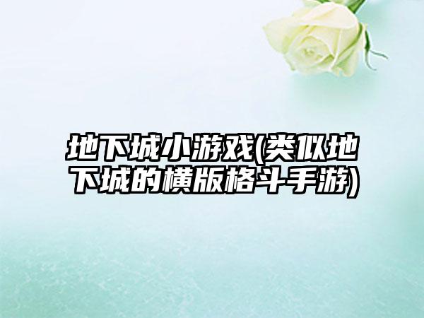 地下城小游戏(类似地下城的横版格斗手游)