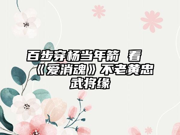 百步穿杨当年箭 看《爱消魂》不老黄忠武将缘