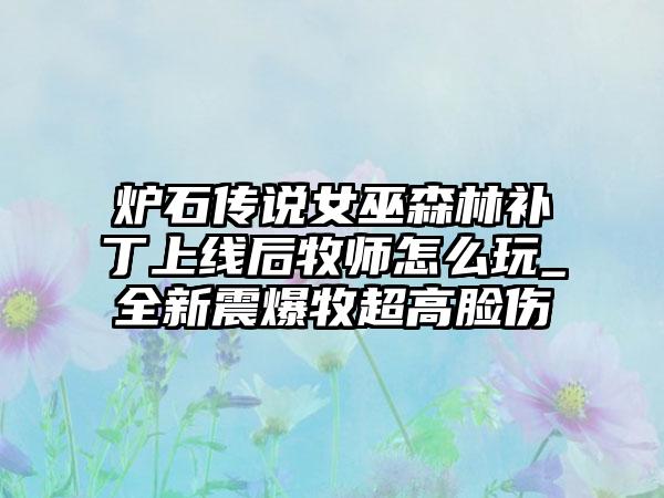 炉石传说女巫森林补丁上线后牧师怎么玩_全新震爆牧超高脸伤