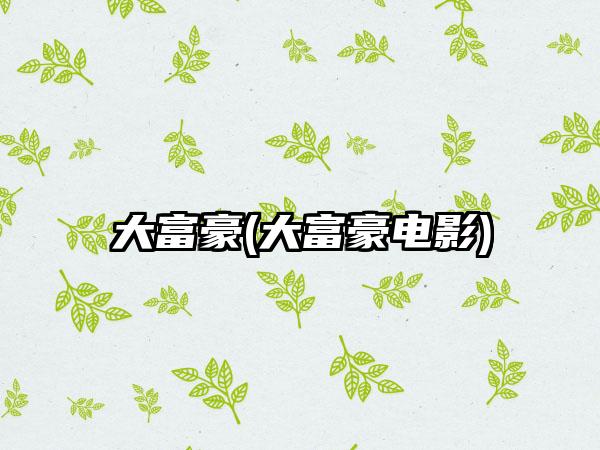 大富豪(大富豪电影)