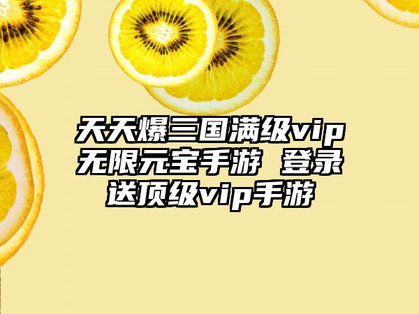天天爆三国满级vip无限元宝手游 登录送顶级vip手游