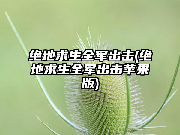 绝地求生全军出击(绝地求生全军出击苹果版)