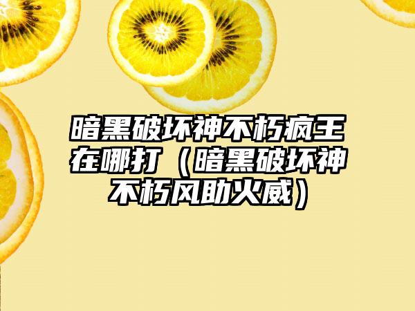 暗黑破坏神不朽疯王在哪打（暗黑破坏神不朽风助火威）