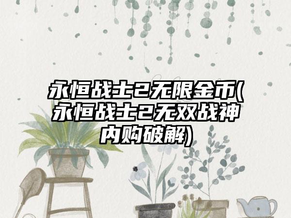 永恒战士2无限金币(永恒战士2无双战神内购破解)