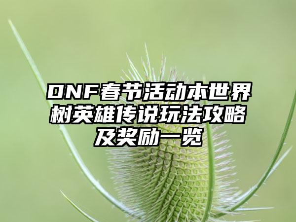 DNF春节活动本世界树英雄传说玩法攻略及奖励一览