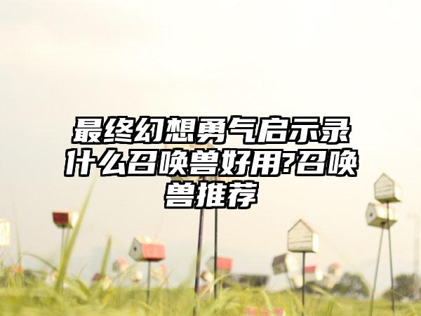 最终幻想勇气启示录什么召唤兽好用?召唤兽推荐