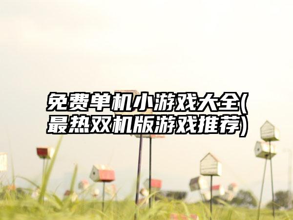 免费单机小游戏大全(最热双机版游戏推荐)